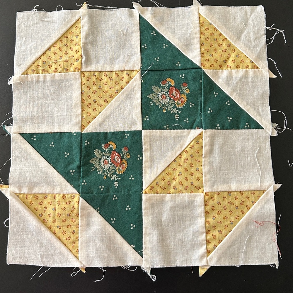 Handmade unfinished Vintage Quilt Blocks Lot of 12 Size 13”x13” - Picture 10 of 14